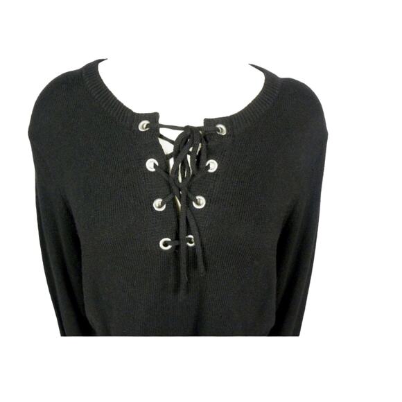 NEW Avec les Filles Black Crop Alpaca Blend Sweater | XL NWT - Picture 3 of 8